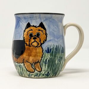 Karen Donleavy Yorkie Mug Signed Hand Painted Dog Yorkshire Terrier Coffee Cup